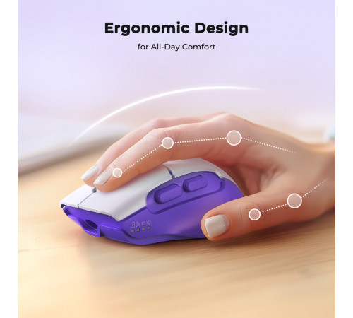 Мишка бездротова Meetion BTM001 RGB 7keys, 2400dpi (Connector: Bluetooth+2.4G USB)