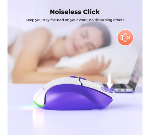 Мишка бездротова Meetion BTM001 RGB 7keys, 2400dpi (Connector: Bluetooth+2.4G USB)