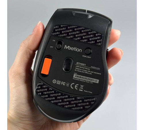 Мишка бездротова Meetion BTM001 RGB 7keys, 2400dpi (Connector: Bluetooth+2.4G USB)