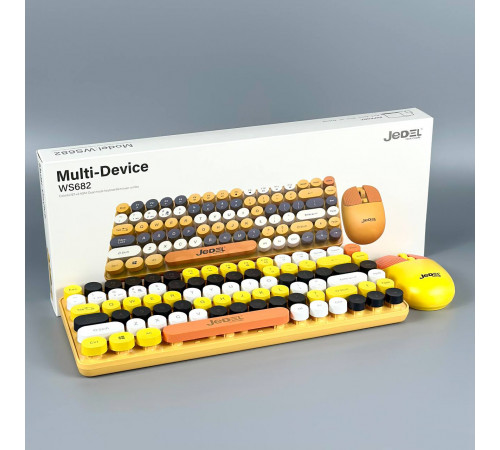 Клавіатура бездротова + 4D мишка Jedel WS682 Colorful BT+2.4G (з Eng розкладкою)