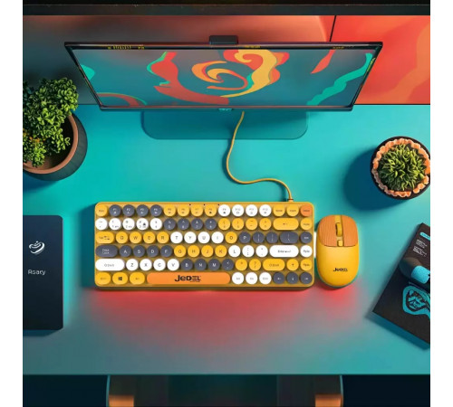 Клавіатура бездротова + 4D мишка Jedel WS682 Colorful BT+2.4G (з Eng розкладкою)