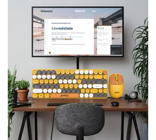 Клавіатура бездротова + 4D мишка Jedel WS682 Colorful BT+2.4G (з Eng розкладкою)