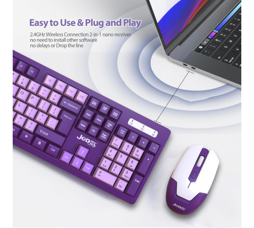 Клавіатура бездротова + 4D мишка Jedel WS737 (з Eng розкладкою)