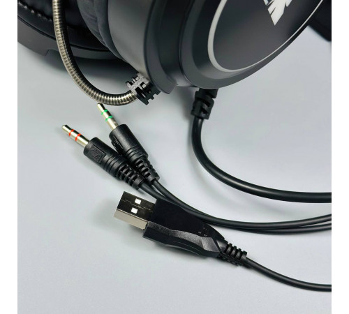 Навушники комп'ютерні дротові Jedel GH-563 Gaming RGB з мікрофоном (3.5mm+USB) (2.1m)