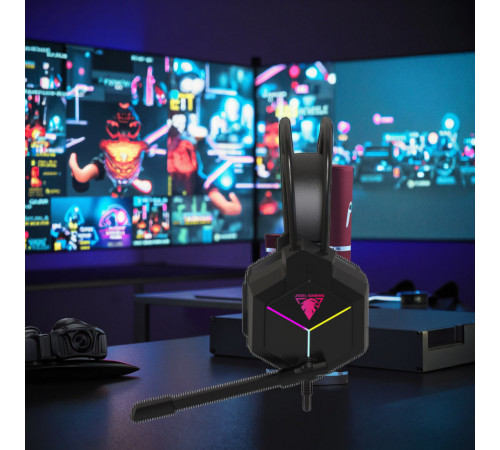 Навушники комп'ютерні дротові Jedel GH-561 Gaming RGB з мікрофоном (3.5mm*2+USB) (2m)