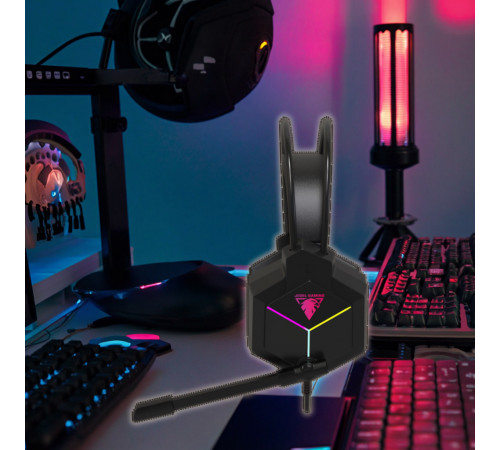 Навушники комп'ютерні дротові Jedel GH-561 Gaming RGB з мікрофоном (3.5mm*2+USB) (2m)