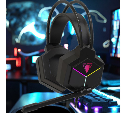Навушники комп'ютерні дротові Jedel GH-561 Gaming RGB з мікрофоном (3.5mm*2+USB) (2m)