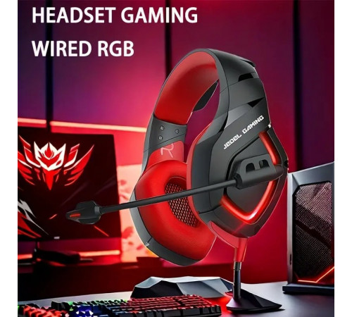 Навушники комп'ютерні дротові Jedel GH-571 Gaming RGB з мікрофоном (3.5mm*2+USB) (1.8m)