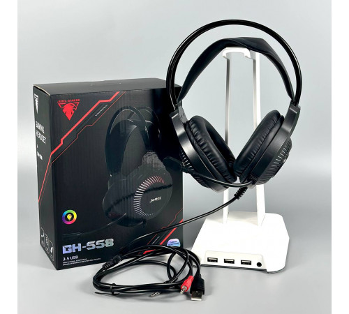 Навушники комп'ютерні дротові Jedel GH-558 Gaming RGB з мікрофоном (3.5mm*2+USB) (1.8m)