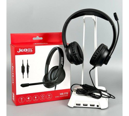 Навушники комп'ютерні дротові Jedel HS772 з мікрофоном (USB) (1.7m)