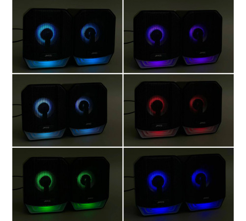 Колонка комп'ютерна Jedel S-561 з RGB підсвічуванням (USB+3.5mm) (21,5*11,5*13,0 см)
