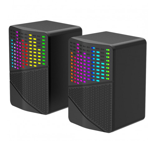 Колонка комп'ютерна Jedel S576 з RGB підсвічуванням (USB+3.5mm) (6,7*6,7*9,9 см)