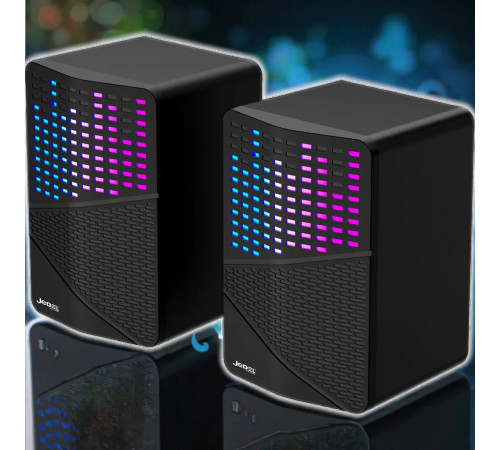 Колонка комп'ютерна Jedel S576 з RGB підсвічуванням (USB+3.5mm) (6,7*6,7*9,9 см)