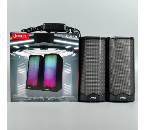Колонка комп'ютерна Jedel S558 RGB (Bluetooth+USB+3.5mm) (17,9*8,0*9,5 см)