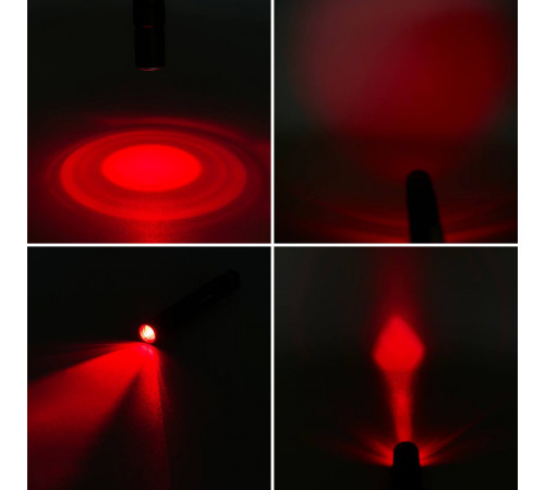 Ліхтар 706 Red light (XPE, 2 акумулятори ААА, 1 режим, Zoom, затискач)