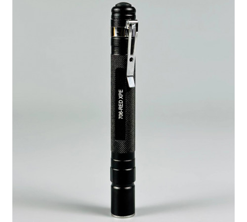 Ліхтар 706 Red light (XPE, 2 акумулятори ААА, 1 режим, Zoom, затискач)