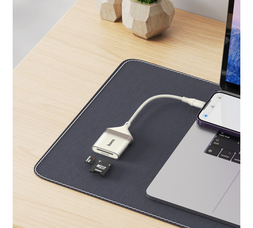 Card Reader (Перехідник OTG) Hoco UA40 Crystal 2in1 Lightning to SD+TF (maximum support 2TB) 480Mbps