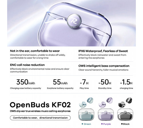 Бездротові навушники Remax KP02 OWS Earclip