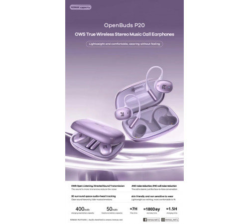 Бездротові навушники Remax P20 OWS Hanging