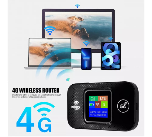 Портативний модем Mobile Wi-Fi DT2003, M9S-ELCD 300Mbps з екраном (3000mAh, 11.4Wh)