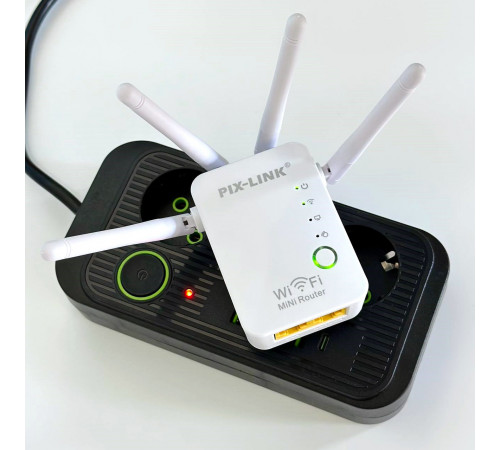 Підсилювач сигналу Wi-Fi ретранслятор PIX-LINK WR16Q 300М Repeater, Router, AP