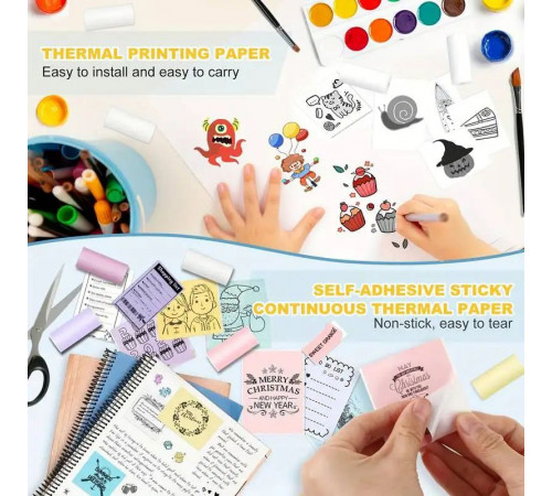 Набір кольорового самоклеючого термопаперу для дитячого фотоапарата та принтера (3шт, MixColor)