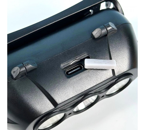 Ліхтар налобний KX-215 (LED, 2COB, акумулятор 18650, Type-C)