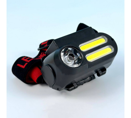 Ліхтар налобний BL-6111 (LM, 2COB, акумулятор 18650, Micro)