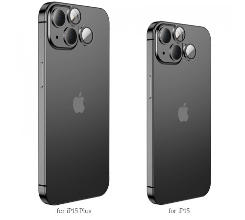 Захисне скло на камеру Hoco 3D metal frame lens film iPhone 15-15 Plus (V13)