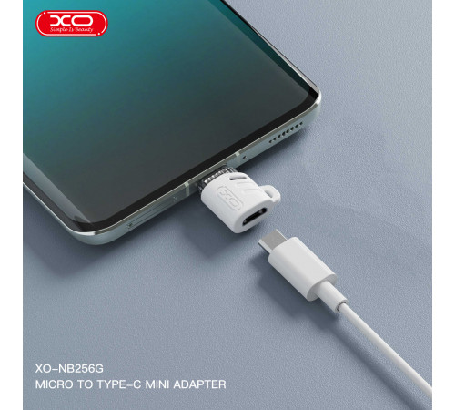 Перехідник OTG XO NB256G Micro female to Type-C male (зі шнурком)