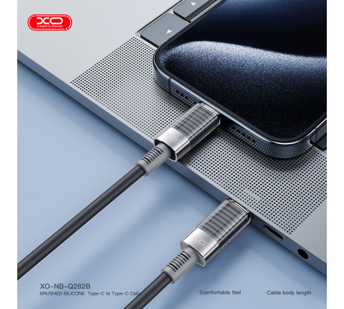 Data Cable XO NB-Q282B Brushed Silicone Type-C to Type-C 60W 1m