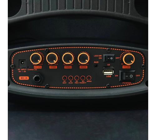 УЦІНКА Колонка VIP JT-1288 з RGB-підсвічуванням та мікрофоном (36,2*31,7*55 см) (відірвана сітка)