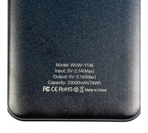 УМБ Power Bank WUW Y146 20000mAh 2.1A з ліхтарем