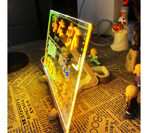 Світлодіодна дошка для малювання та нічник DIY Lamp з USB + фломастери (20*30 см)