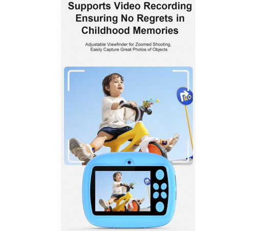 Дитяча фотокамера Звірятки AM300 із функцією друку та з фронтальною камерою