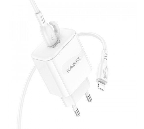 Мережевий зарядний пристрій Borofone BA81A PD20W Type-C to Lightning