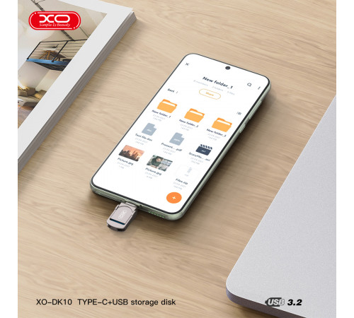 USB флеш XO DK10 64GB USB3.2+Type-C Швидкісна