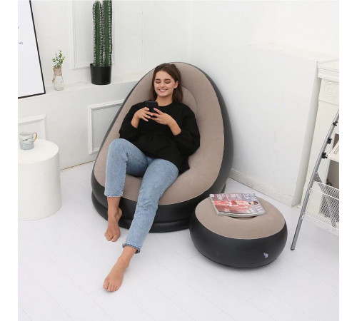 Надувне крісло з пуфом-підставкою для ніг AIR SOFA (116*98*83 см)