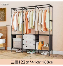 Трирядна Вішалка для зберігання Одяг clothes rack 122*41*188  LY-1040 (10)