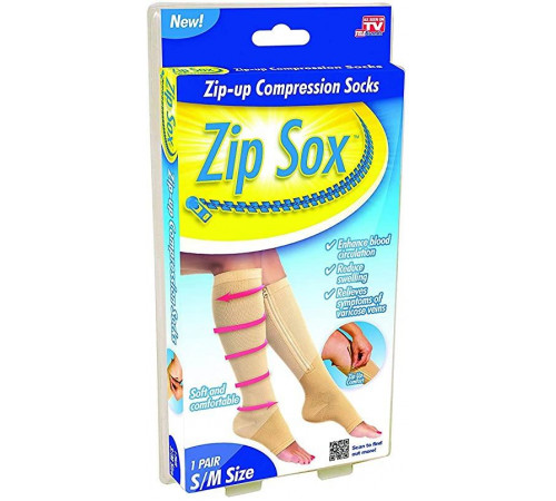 Лікувальні компресійні гольфи від варикозу Zip Sox (Зіп Сокс) С/м л/хл (200)