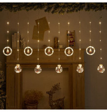 Гірлянда Штора 10 ТЕПЛИЙ КОЛІР Usb ВЕСЮЛЬКИ SF-51 код 3603 (50)