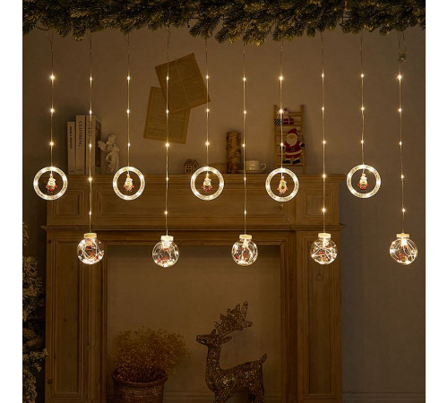 Гірлянда Штора 10 ТЕПЛИЙ КОЛІР Usb ВЕСЮЛЬКИ SF-51 код 3603 (50)