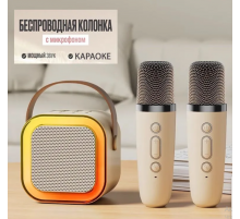 КАРАОКЕ СВЕТОДІОДНИЙ бездротовий 2 МІКРОФОНА аудіомікрофон SPEAKER K12 LY-736 (60)
