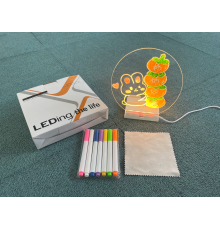 Світильник, нічник, дошка для нотаток КРУГЛА від USB з Маркером WordPad 5502 (90) (120)