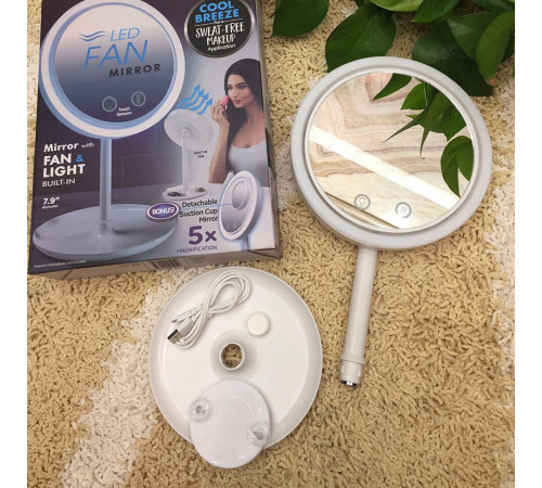 Дзеркало настільне з підсвічуванням та вентилятором beauty breeze mirror LY-699 (24)