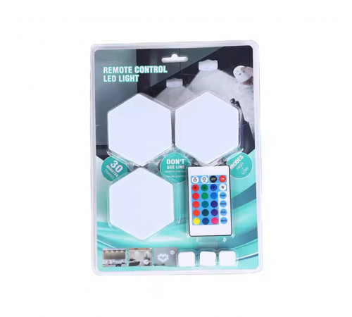 Модульна настінна лампа з пультом 3шт КОЛЬОРОВИЙ NEW LY-738 (80)