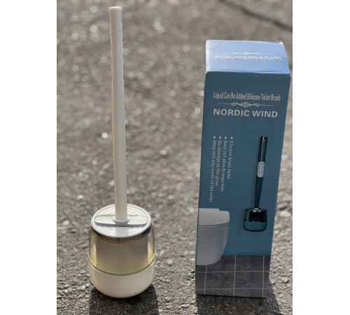 Туалетний йоржик із гнучкою силіконовою щіткою 10 х 4,5 х 36 см / Єршик для унітазу Білий (50)