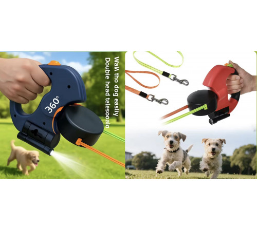 Автоматичний Двосторонній висувний повідець для собак 5374 (48)