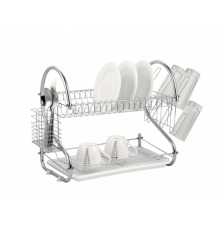 Сушарка настільна для посуду A-PLUS 1154 з 40 СМ кишенями для приладів та чашок 935 (14)