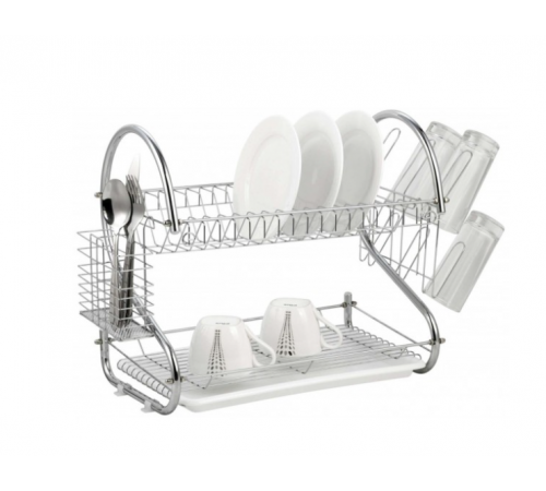 Сушарка настільна для посуду A-PLUS 1154 з 40 СМ кишенями для приладів та чашок 935 (14)
